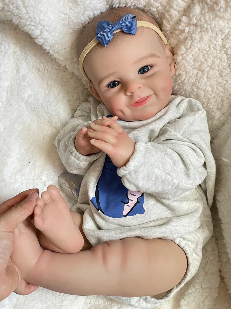 Mia – 20-Inch Smiling Reborn Baby Doll with Bright Blue Eyes & Soft Cuddly Body