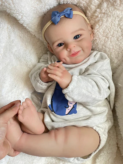 Mia – 20-Inch Smiling Reborn Baby Doll with Bright Blue Eyes & Soft Cuddly Body