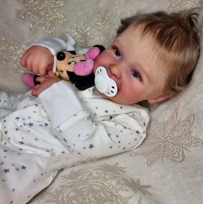 Millie Joy – 22-Inch Smiling Reborn Baby Girl Doll with Blue Eyes and Hand-Rooted Hair