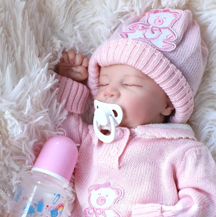 Realistic Reborn Baby Girl Doll - Silicone Body Newborn Toddler, 17 Inches