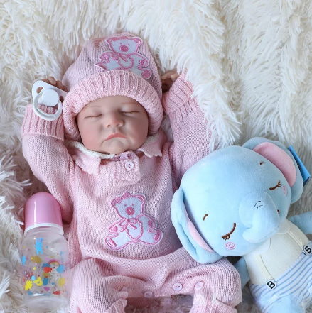 Realistic Reborn Baby Girl Doll - Silicone Body Newborn Toddler, 17 Inches